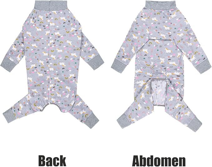 Recovery Suit for Large Medium Dogs After Surgery, Soft Breathable Anti Licking Dog Onesie E-Collar & Cone Alternative, Pet Bodysuit for Preventing Hair Loss Full Cover Wound(4XL, Grey Pony)