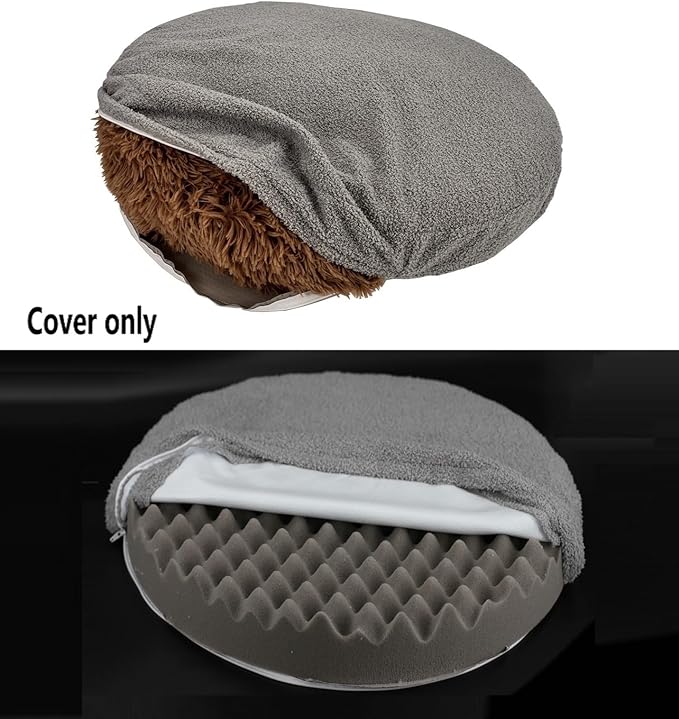 Waterproof Zipper Dog Bed Cover Round Washable Faux Fur Donut Dog Bed Replacement Cover 36 Inch