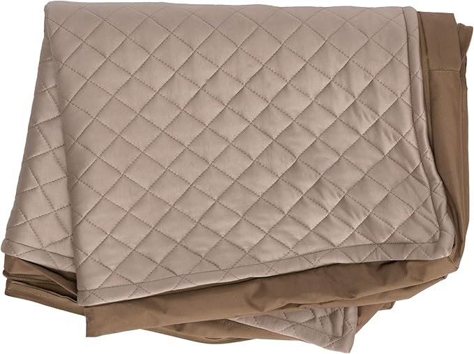 Furhaven Replacement Dog Bed Cover Water-Resistant Indoor/Outdoor Quilt Top Convertible Mattress, Washable - Sand, Medium