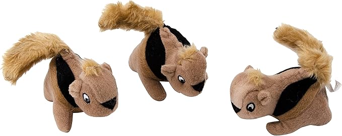 Outward Hound Squeakin' Squirrels Plush Replacement Dog Toys - 3 Pack