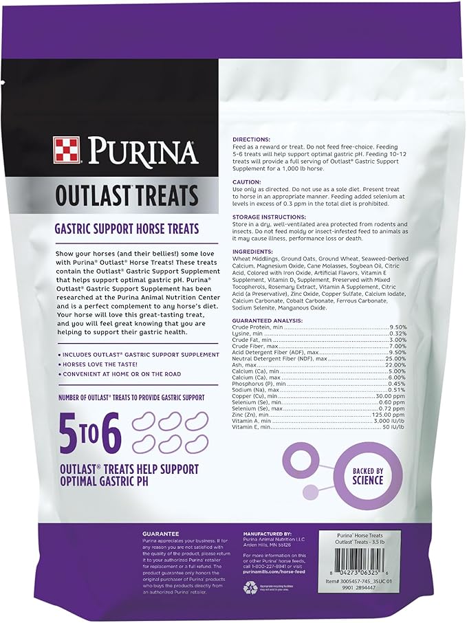 Purina Outlast® Horse Treats | Supports Digestive Health | 3.5 lb Bag