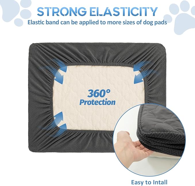 CHHKON Dog Bed Covers Replacement Washable Waterproof Pet Puppy Bed Cover for Dog, Cover Only (Dark Grey,30x20x6 inch)