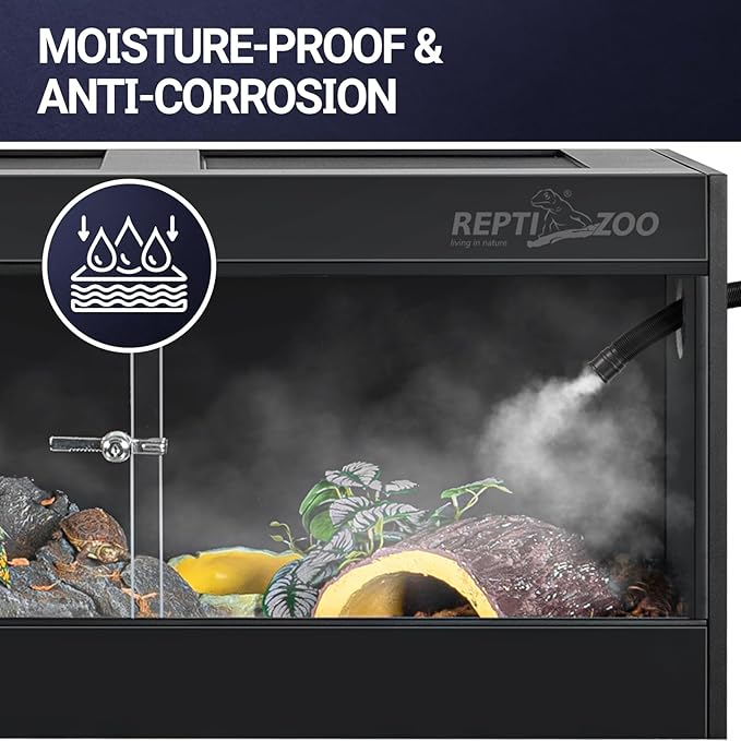 REPTI ZOO 50 Gallon PVC Reptile Terrarium, 36x18x18 Reptile Tanks Enclosure for Ball Python Snake Gecko Bearded Dragon, PVC Reptile Lounge Habitat with Glass Sliding Door & Top Screen Ventilation