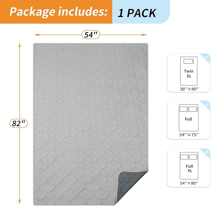 Waterproof Dog Blankets Washable for Large Dog, All-Round Protector for Pets, Soft Reversible Dog Blankets Anti Scratches Dirty for Bed Couch Sofa Furniture (54"×82",Light/Dark Grey)