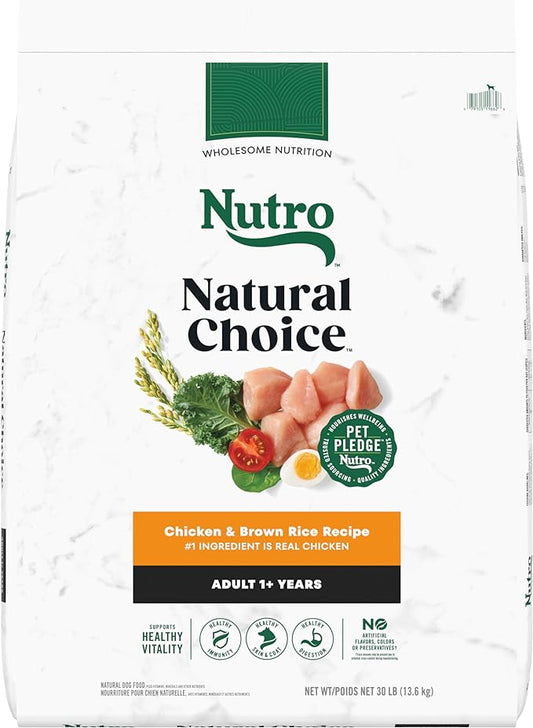 Nutro Natural Choice Adult Dry Dog Food, Chicken and Brown Rice Recipe 30 lbs.