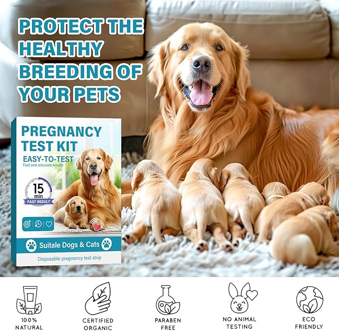 Dog Pregnancy Test Kit at Home, Accurate and Fast Dog Pregnancy Test, Convenient & Disposable Pregnancy Tests Strip, for Dogs & Cats