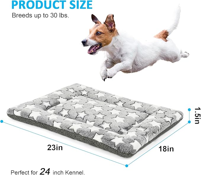 Dog Bed Mat, Reversible Dog Crate Pad for Medium Small Dogs, Portable and Soft Pet Bed Mat, Machine Washable Pet Bed Pad for 24-inch Kennel