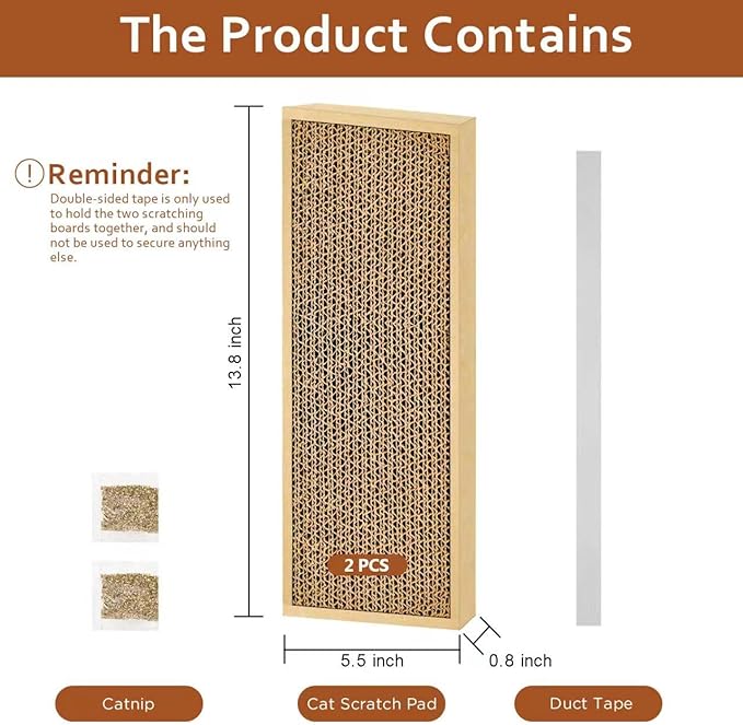 Splicing Cat Scratch Pad: Cat Scratchers for Indoor Cats and kitten, 2 Pack Cat Scratching Pad, Cat Scratcher Cardboard, Cat Scratching Pad, Premium Scratch from Cats, Double-Sided Design