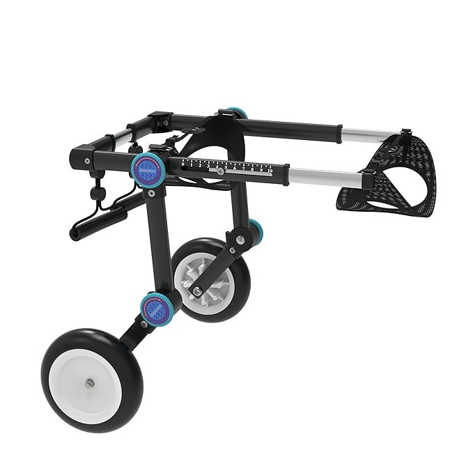 Adjustable Dog Wheelchair for Back Legs| Pet Wheelchairs with Disabled Hind Legs Walking|Stabel & Light Weight | Black(XS)