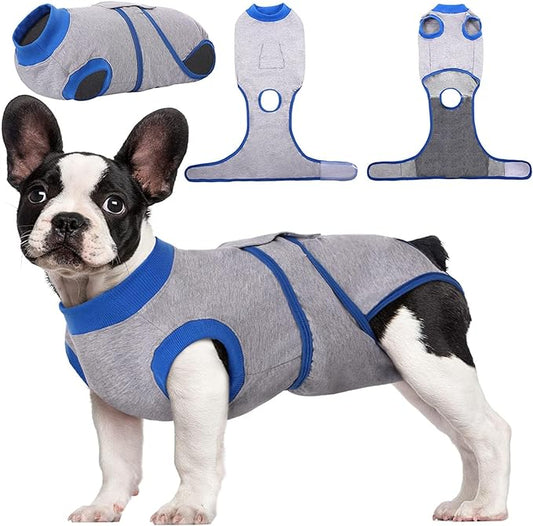 Kuoser Recovery Suit for Dogs Cats After Surgery, Professional Pet Recovery Shirt Dog Abdominal Wounds Bandages, Substitute E-Collar & Cone,Prevent Licking Dog Onesies Pet Surgery Recovery Suit