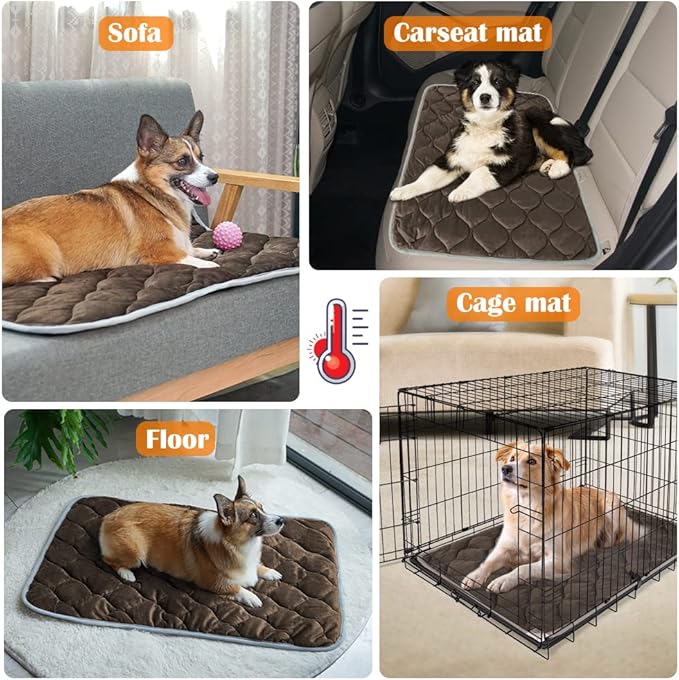 ULIGOTA Self Heating Cat Mat Thermal Pet Bed Mat Self-Warming Pet Crate Pad Medium