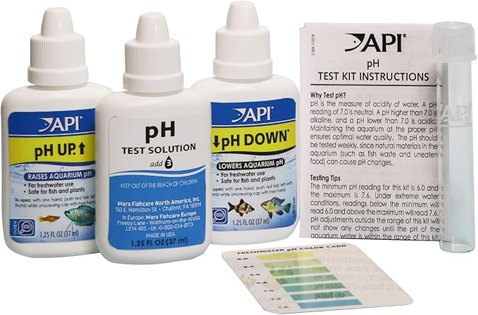 API pH TEST & ADJUSTER KIT 250-Test Freshwater Aquarium Water pH Test and Adjuster Kit