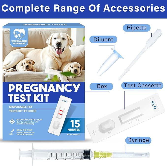 Dog Pregnancy Test, Dog Pregnancy Test Kit at Home, Early Pregnancy Test Strips for Pet, Convenient & Disposable Pregnancy Tests Strip