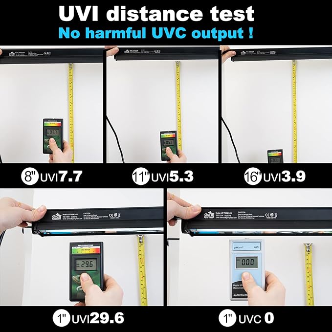 T5 HO UVB Lighting Combo Kit with UVB 5.0 24W Fluorescent Tube - Ideal for Reptiles in Tropical Rainforests - Fits 24" Enclosures and Terrariums.(UVB5.0, 24W-24IN)