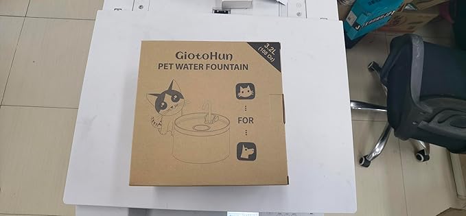 Cat Water Fountain, 3.2L Cat Fountain for Cats, Super Quiet Water Pump, Filters Hair, Easy Disassembly, 6 Filters + 3 Foam Filters