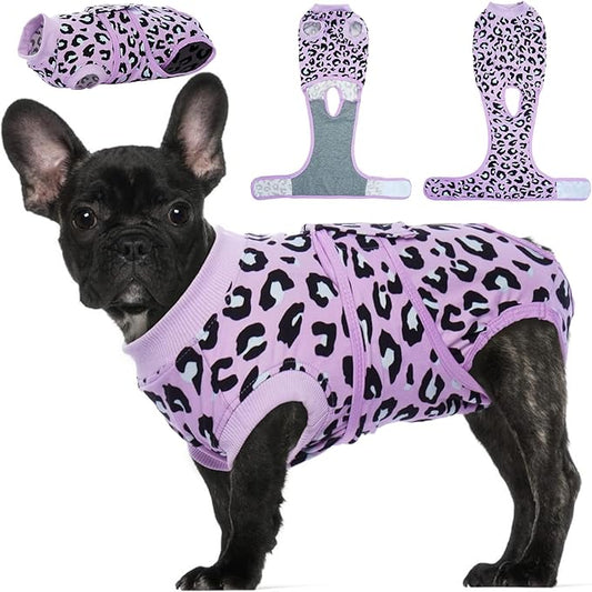 Kuoser Recovery Suit for Dogs After Surgery, Soft Dog Surgery Suit for Female Spay Male Neuter, Breathable Dog Onesie E-Collar & Cone Alternative Pet Bodysuit Anti Licking Wounds Surgical Shirt, XS