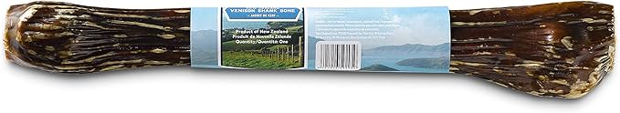 ZIWI Venison Deer Shank – Dog Bone Chew – All Natural, Air-Dried, 2 in 1 Bone Treat Wrapped in Beef Esophagus (Full Shank)