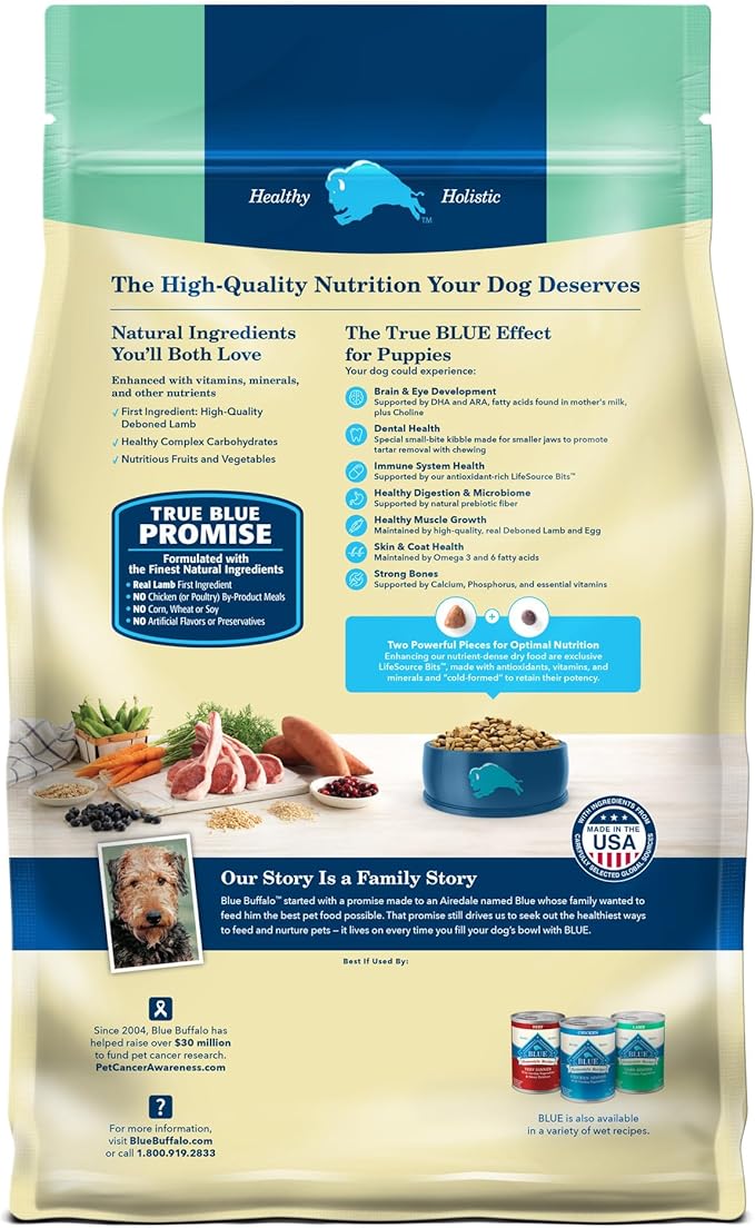 Blue Buffalo Life Protection Formula Natural Puppy Dry Dog Food, Lamb and Oatmeal 30-lb