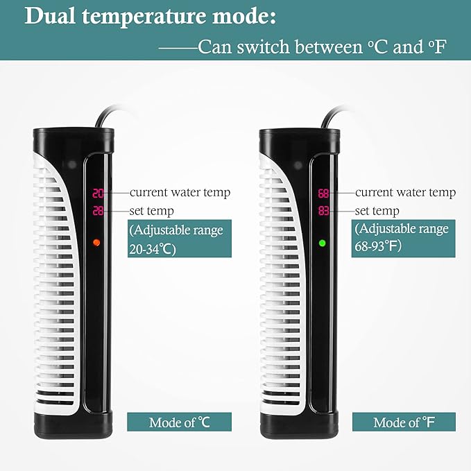 HITOP 500W Digital Aquarium Heater, Submersible Large Fish Tank Heater with Temperature Display and External Controller for Fish Tank up to 150Gallon