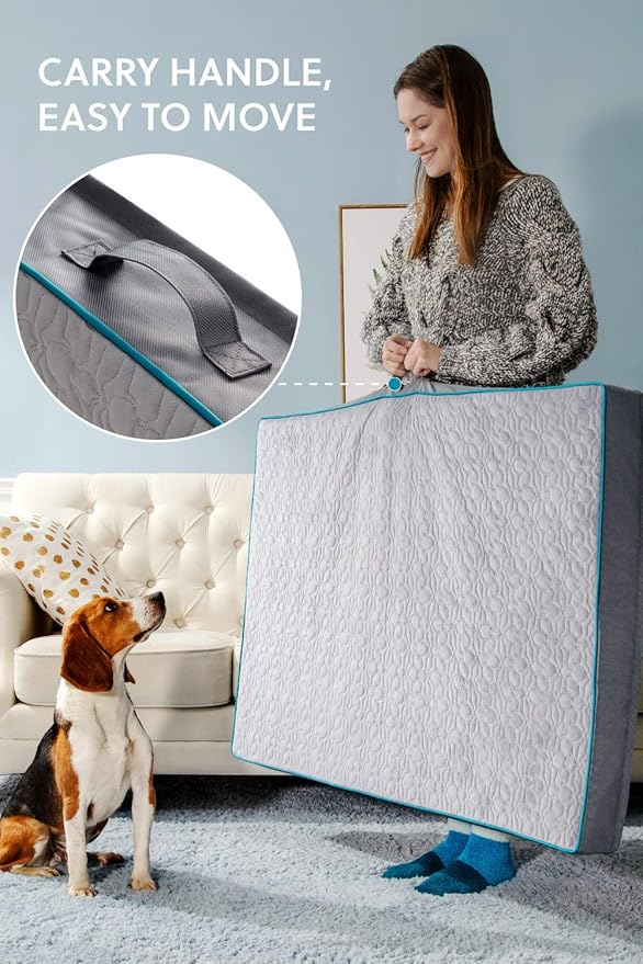 Bedsure Orthopedic Dog Bed for Medium Dogs - Memory Foam Dog Beds, 2-Layer Thick Pet Bed with Removable Washable Cover and Waterproof Lining (30x20x3 Inches), Grey