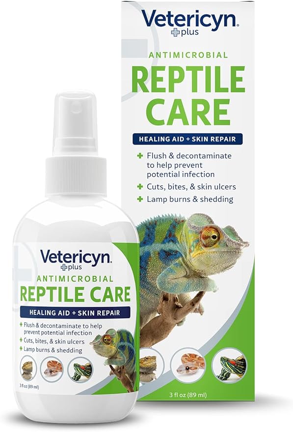 Vetericyn Plus Reptile Wound Care Spray | Reptile Skin Repair, Help Care for Reptile Wounds, Including Scale Rot, Lamp Burns, and Shedding. 3 Ounces