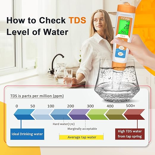 Pool Salt Tester New Update 5 in 1 pH TDS EC Salinity Meter for Saltwater Swimming Pools Hot Tub Digital Salinity Tester for Saltwater Aquarium Water More Accuracy pH and ppm Meter Hydroponic…
