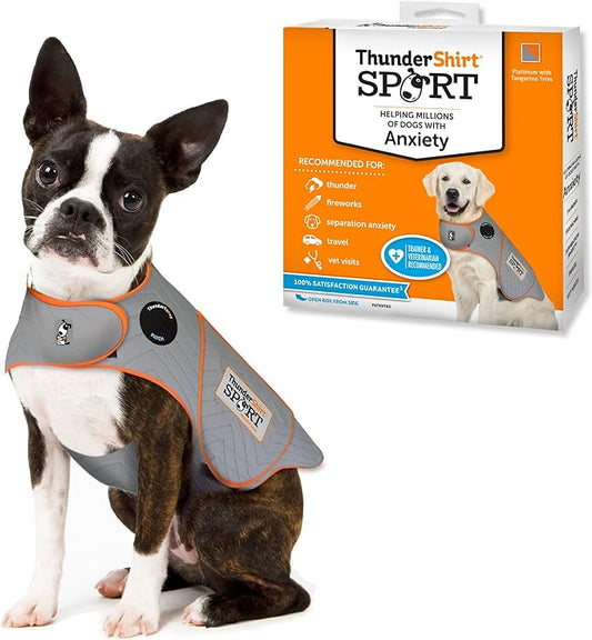 ThunderShirt for Dogs, X Small, Platinum Sport - Dog Anxiety Relief Calming Vest