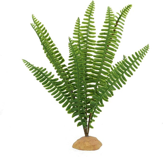 Fake Fern Plants, Reptile Plastic Terrarium Decor, Reptiles Amphibians Tank Accessories for Crested Gecko Leopard Lizard Chameleon (Fern-M)