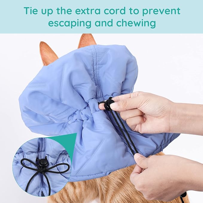 Cat Recovery Collar, Soft Adjustable Cat Cone Alternative, Lightweight Waterproof Fasteners Collars for Cats Kittens Puppies, After Surgery Stop Licking and Daily Use (Blue, M(Neck7.8-13.7"))