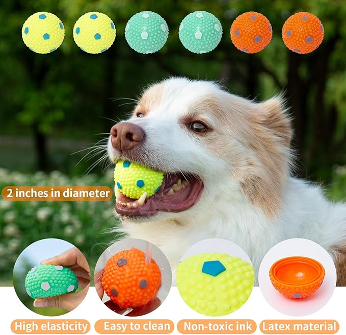 Automatic Ball Launcher for Dog, Including 9 Small Sized 2-inch Balls, Adjustable Launch Distance, Suitable for Small to Medium Sized Dogs (White)