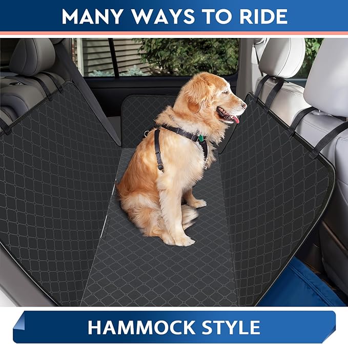 Dog Car Seat Cover Dog Seat Cover for Back Seat Scratch Prevention Dog Hammock Protects Against Dirt Dog Seat Covers for Cars Fits for Small SUVs and Trucks 54"x 58", Black