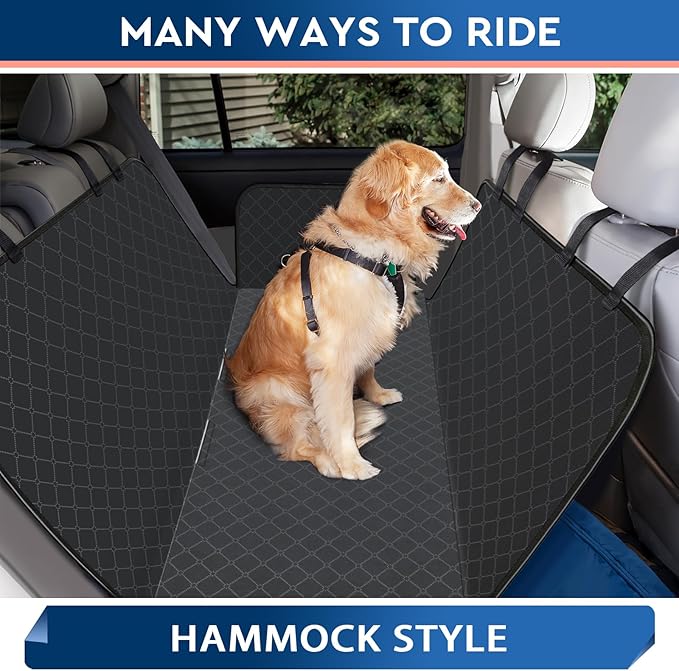 Dog Car Seat Cover Dog Seat Cover for Back Seat Scratch Prevention Dog Hammock Protects Against Dirt Dog Seat Covers for Cars Fits for Small SUVs and Trucks 60"x 64", Black