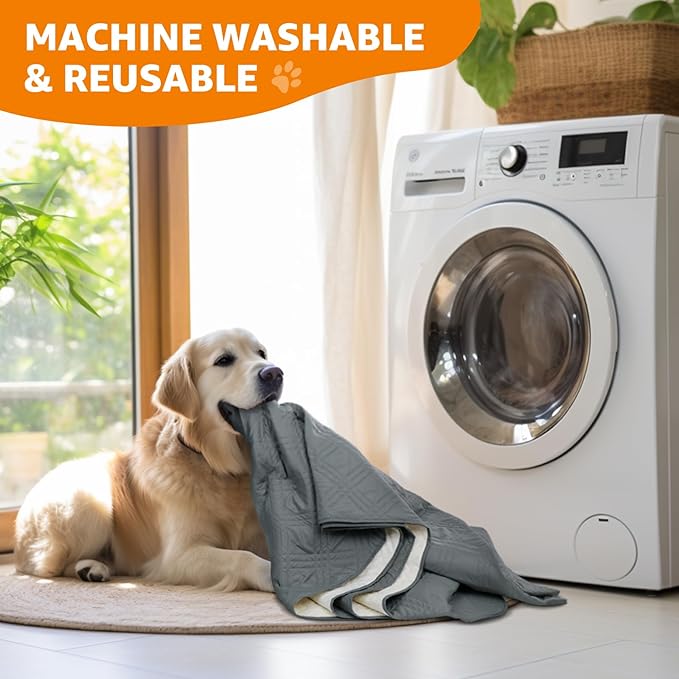 LOOBANI Waterproof Dog Blanket, Anti-Slip Bed Couch Covers for Dogs, 2 Pack Soft Pet Blankets to Protect Furniture Sofa Car for Puppy Cat Kids (82"X102", Dark Grey)