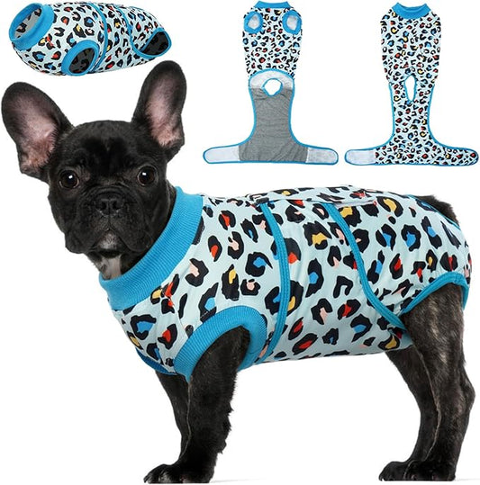 Kuoser Recovery Suit for Dogs After Surgery, Soft Dog Surgery Suit for Female Spay Male Neuter, Breathable Dog Onesie E-Collar & Cone Alternative Pet Bodysuit Anti Licking Wounds Surgical Shirt, XS