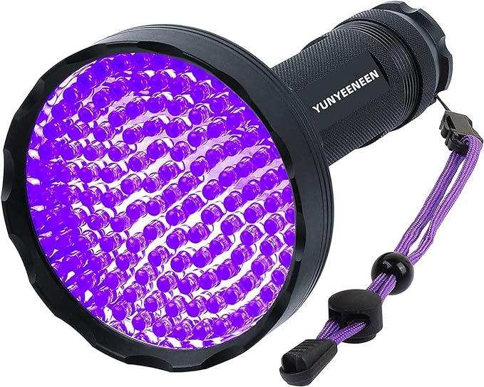 UV Blacklight Flashlight, Super Bright 128 LED Pet Dog Cat Urine Detector light Flashlight for Pet Urine Stains, UV Black light Flashlight for Bed Bugs, Scorpions Hunting