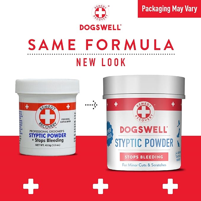 DOGSWELL Remedy Recovery Styptic Blood Stopper Powder for Dogs & Cats 1.5 oz. Container