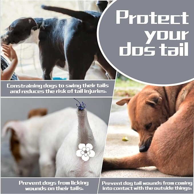 2 Pieces Dog Tail Protector Cover for Wounds, Dogs Tails Heal Sleeve, Dog Wound Care for Medium and Large Dogs to Assist in Recovery from Injury, Tail Size（L 14.9-16.5", Diameter 4.7-5.3"）