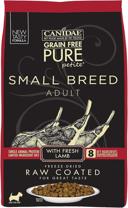 Canidae Pure Petite Freeze-Dried raw coated Recipe with Real Lamb Dog Dry 10 lbs. (Packaging May Vary)