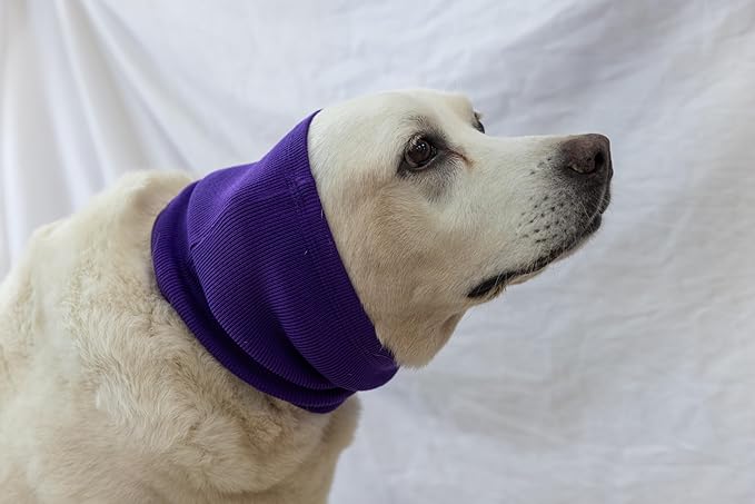 Ear Hematoma Dog, Eog Ear Wrap Hematoma Ear Wrap Snood Noise Cancelling Dog Ear Covers for grooming Purple L