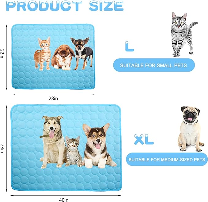 dgdgbaby Dog Cooling Mat Large Cooling Pad Summer Pet Bed for Dogs Cats Kennel Pad Breathable Pet Self Cooling Blanket Dog Crate Sleep Mat Machine Washable