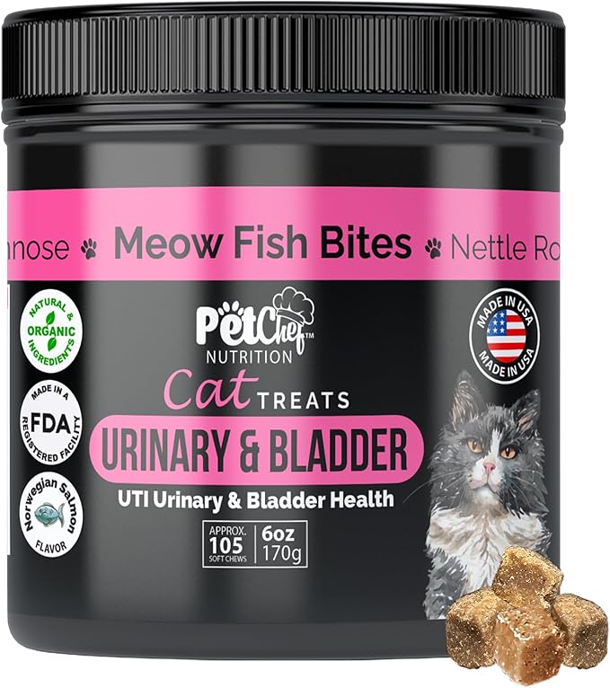 Pet Chef CAT Treats: Cat Bladder Health & UTI Prevention. Reduce, heal & Stop Kidney, Bladder and Painful UTIs. Cat Supplements with Amazing Benefits. Natural, Organic Holisitic Health. Low Calories.