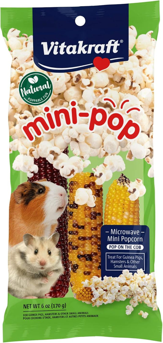 Vitakraft Mini Pops Treat for Small Animals - 100% Real Corn Cob - Supports Healthy Teeth - 6 oz