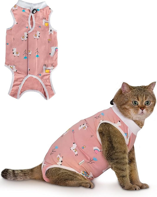 ANWA Cat Recovery Suit - Breathable Cat Surgery Recovery Suit Female, Cat Onesie for Cats After Surgery, Cat Spay Recovery Suit Female Abdominal Wounds