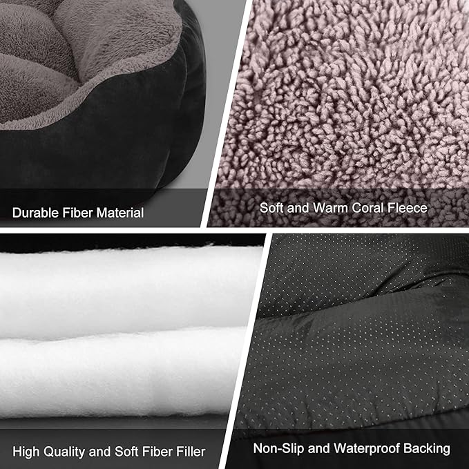 PUPPBUDD Dog Beds for Medium Dogs, Washable Dog Bed Comfortable and Breathable Pet Bed Rectangle Warming Dog Bed for Medium Dogs