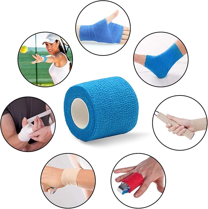 Self Adhesive Bandage Wrap, Vet wrap 2 inch, Vet Wrap for Dogs, Bandages Wrap for Human or Pets, 12 Pack