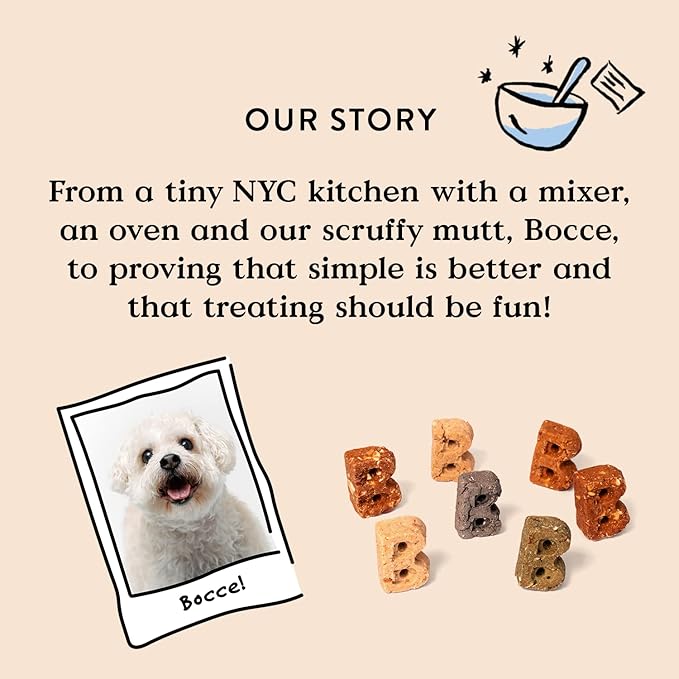 Bocce's Bakery Bac'N Nutty Training Treats for Dogs, Wheat-Free Dog Treats, Made with Real Ingredients, Baked in The USA, All-Natural & Low Calorie Training Bites, PB & Bacon Recipe, 6 oz