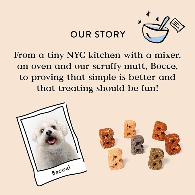 Bocce's Bakery Oven Baked Mud Pie Oh My Treats for Dogs, Everyday Wheat-Free Dog Treats, Made with Real Ingredients, All-Natural PB, Carob & Vanilla Biscuits, 5 oz