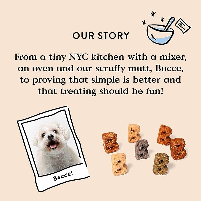 Bocce's Bakery Oven Baked PB & Banana Recipe Treats for Dogs, Wheat-Free Dog Treats, Made with Real Ingredients, Baked in The USA, All-Natural Peanut Butter & Banana Biscuits, 14 oz
