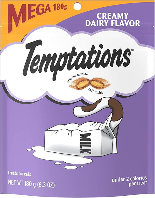 Temptations Classic Treats for Cats Creamy Dairy Flavor 6.3 Ounces (Pack of 10)