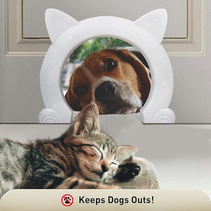 Cat Door,Wulikeke Interior Cat Door Pet Door for Cats Indoor Cat Door, with Screws Interior/Install Easily /Interior cat Door Without Flap
